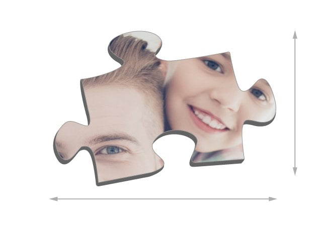 200 pieces photo puzzle: Size of the puzzle pieces