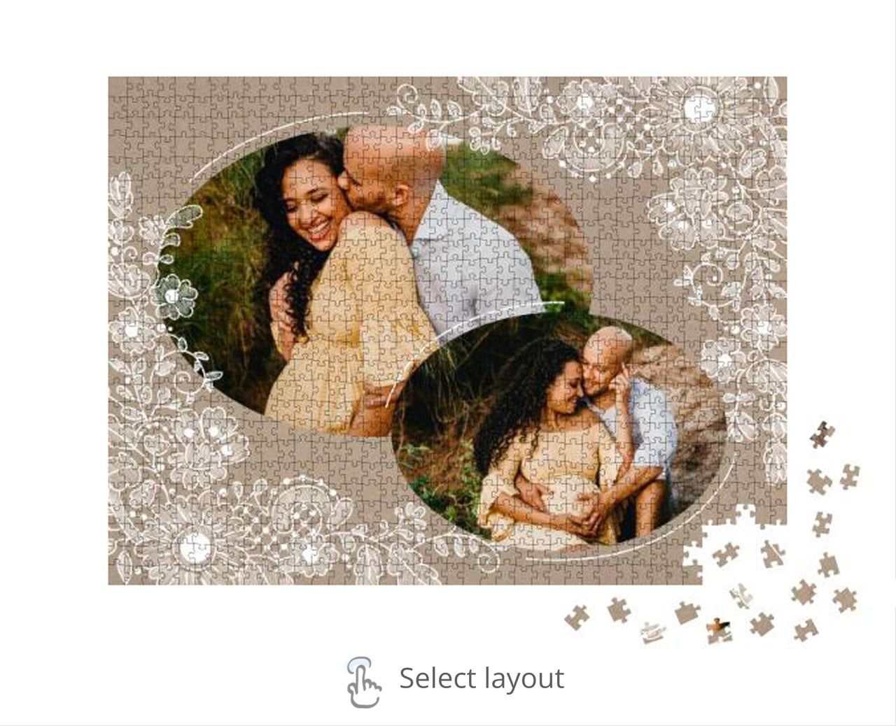 floral lace two images template